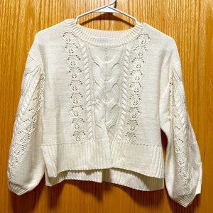 Vylette - White Cropped Sweater